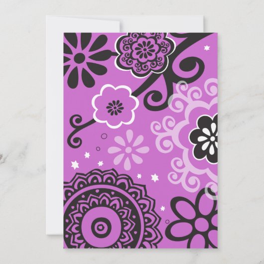 Invitation de nom de bébé FLORAL et robuste (Dos)