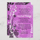 Invitation de nom de bébé FLORAL et robuste (Devant / Derrière)