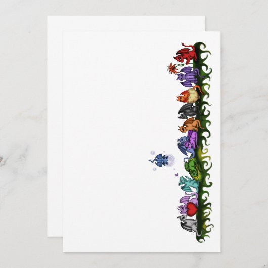 invitation de nombreux dragons mignons (Devant / Derrière)