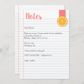 Invitation de note d'été (Devant / Derrière)