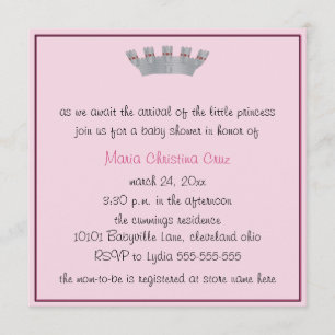 Invitation de notre petite princesse Baby shower (