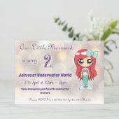 Invitation de notre petite Sirène - Personnalisabl (Debout devant)