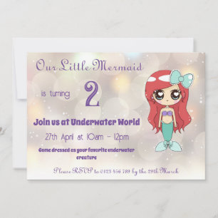 Invitation de notre petite Sirène - Personnalisabl