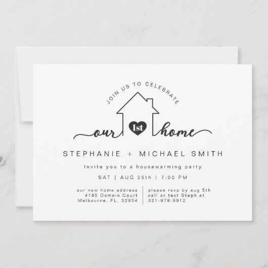 Invitation de notre première fête de ménage (Devant)