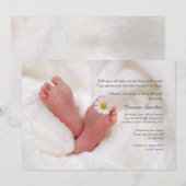 Invitation de nouveau-né Baby shower de pieds (Devant / Derrière)