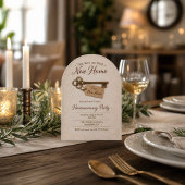 Invitation de nouvelle maison à clé vintage