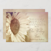 Invitation de nouvelles Vows - Tournesol - Effet d (Devant / Derrière)