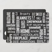 Invitation de nuage de mot de fête d'hiver (Devant / Derrière)