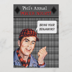 Invitation de nuit de Poker Retro de Phil