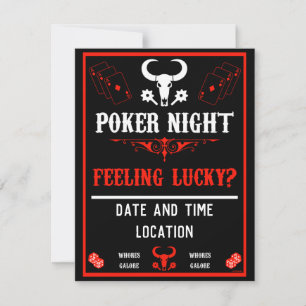 Invitation de nuit de Poker vintage
