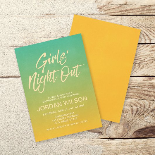 Invitation de nuit des filles Citrus Ombre Bachelo