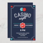 Invitation de nuit du casino Retro (Devant / Derrière)