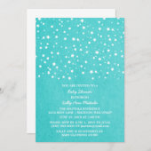 Invitation de nuit étoilé Turquoise (Devant / Derrière)