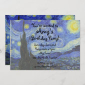 Invitation de nuit étoilée de Van Gogh (Devant / Derrière)