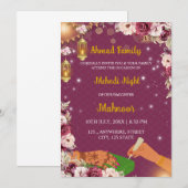 Invitation de nuit Mehndi musulmane, Invitation au (Devant / Derrière)