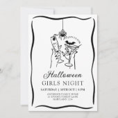 Invitation de nuit pour les filles d'Halloween (Devant)