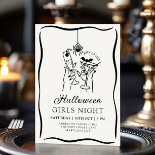 Invitation de nuit pour les filles d'Halloween