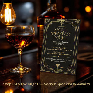 Invitation de nuit speakeasy secrète - Les Années