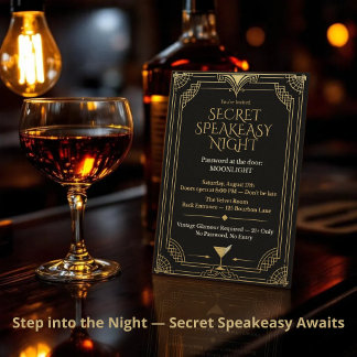 Invitation de nuit speakeasy secrète - Les Années 