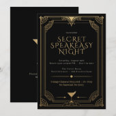 Invitation de nuit speakeasy secrète - Les Années (Devant / Derrière)