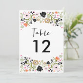 Invitation de numéro de table de mariage Pretty Bo (Debout devant)