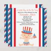 Invitation de ondulation de baby shower de drapeau (Devant / Derrière)