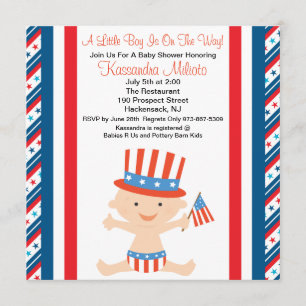Invitation de ondulation de baby shower de drapeau