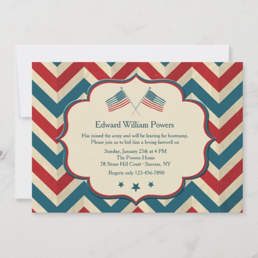 Invitation de ondulation de couleurs de drapeau (Devant)