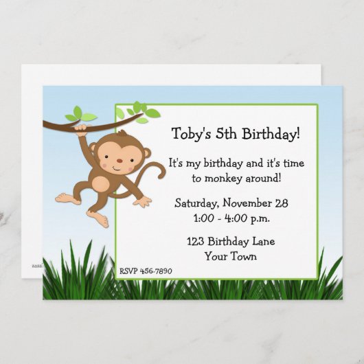 Invitation de oscillation de singe (Devant / Derrière)