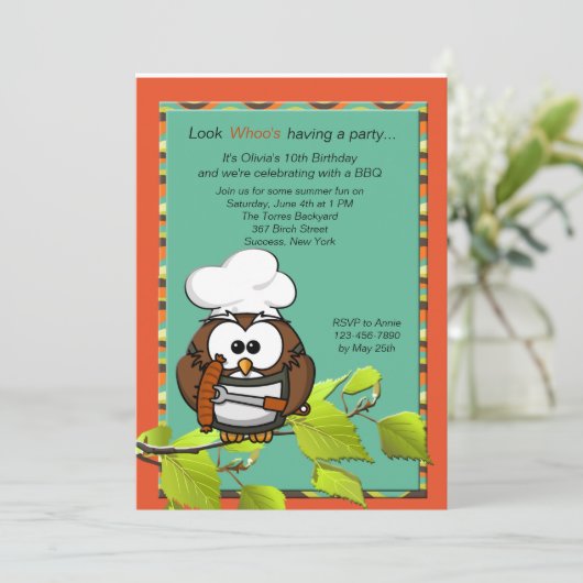 Invitation de Owl Cook BBQ (Debout devant)
