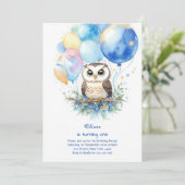 Invitation de Owl First Birthday (Debout devant)