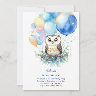 Invitation de Owl First Birthday