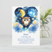 Invitation de Owl First Birthday (Debout devant)