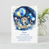 Invitation de Owl First Birthday (Debout devant)