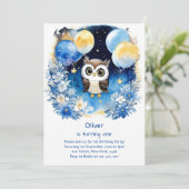 Invitation de Owl First Birthday (Debout devant)
