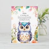 Invitation de Owl First Birthday (Debout devant)