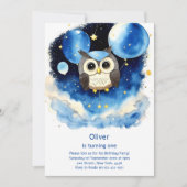 Invitation de Owl First Birthday (Devant)
