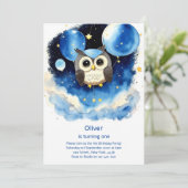 Invitation de Owl First Birthday (Debout devant)