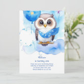 Invitation de Owl First Birthday (Debout devant)