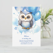 Invitation de Owl First Birthday (Debout devant)