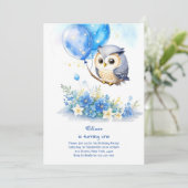 Invitation de Owl First Birthday (Debout devant)