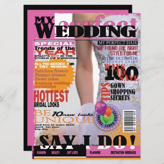 " Invitation de page de couverture de magazine du (Devant / Derrière)