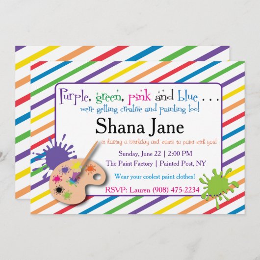 Invitation de Paint Lover (Devant / Derrière)