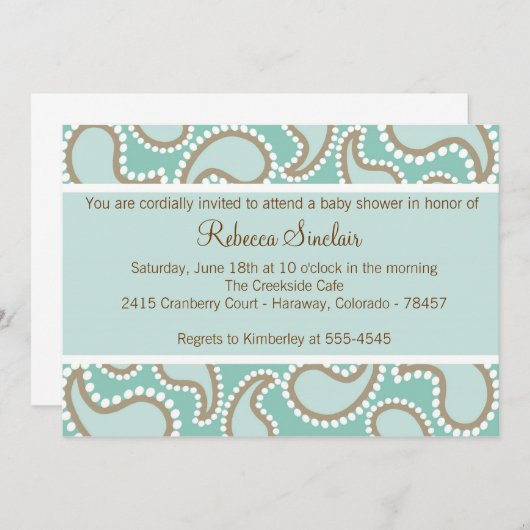 Invitation de Paisley (Devant / Derrière)