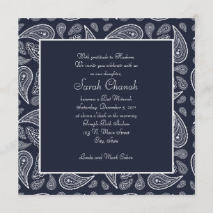 Invitation de Paisley de marine
