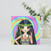Invitation De paix signe de paix de clignotant hippie de (Debout devant)