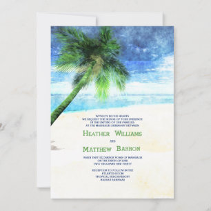 Invitation de palme aquarelle