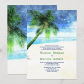 Invitation de palme aquarelle (Devant / Derrière)