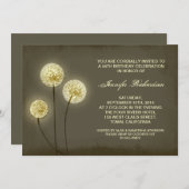 invitation de pandelions d'anniversaire rustique m (Devant / Derrière)