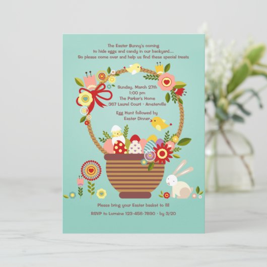 Invitation de panier de Pâques (Debout devant)